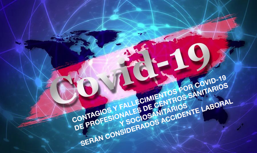 Contagios y fallecimientos por COVID-19 de profesionales de centros sanitarios y sociosanitarios serán considerados accidente laboral