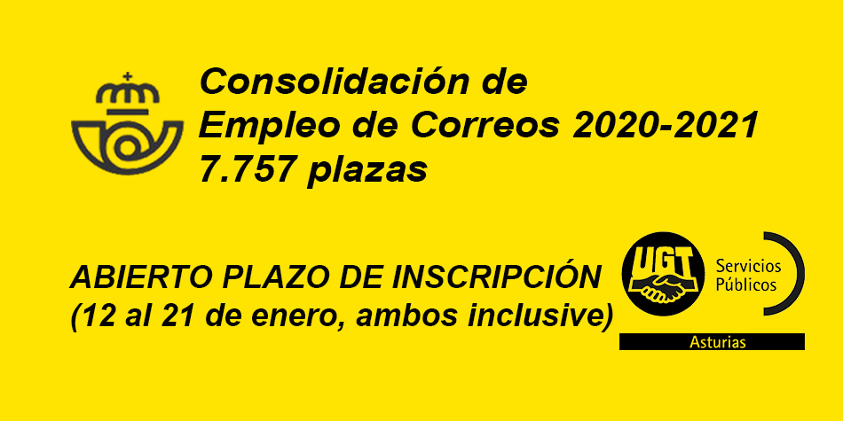Correos abre el plazo de inscripción para Consolidación de Empleo 2020-2021 (7.757 plazas)
